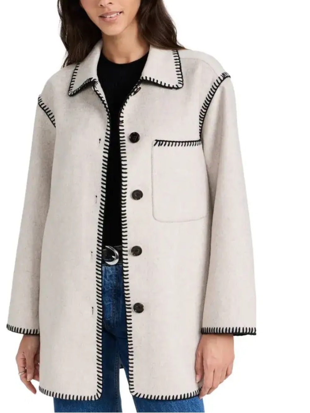 Rails Odyssey whipstitch jacket in oatmeal size small
